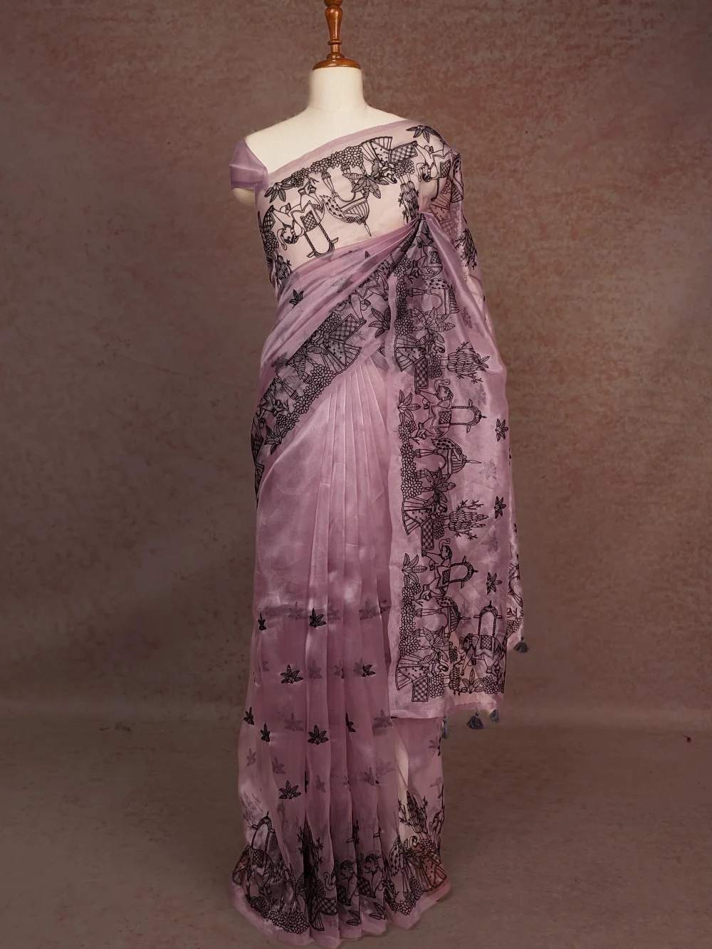 Grey Glass Organza Saree