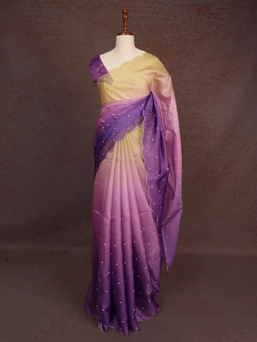 Lavender Gold Kota Saree