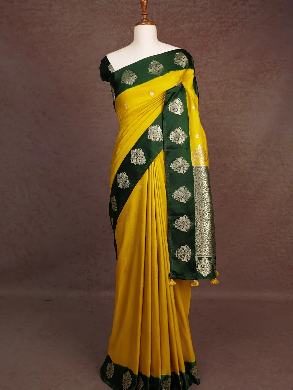 Yellow Art Silk Saree