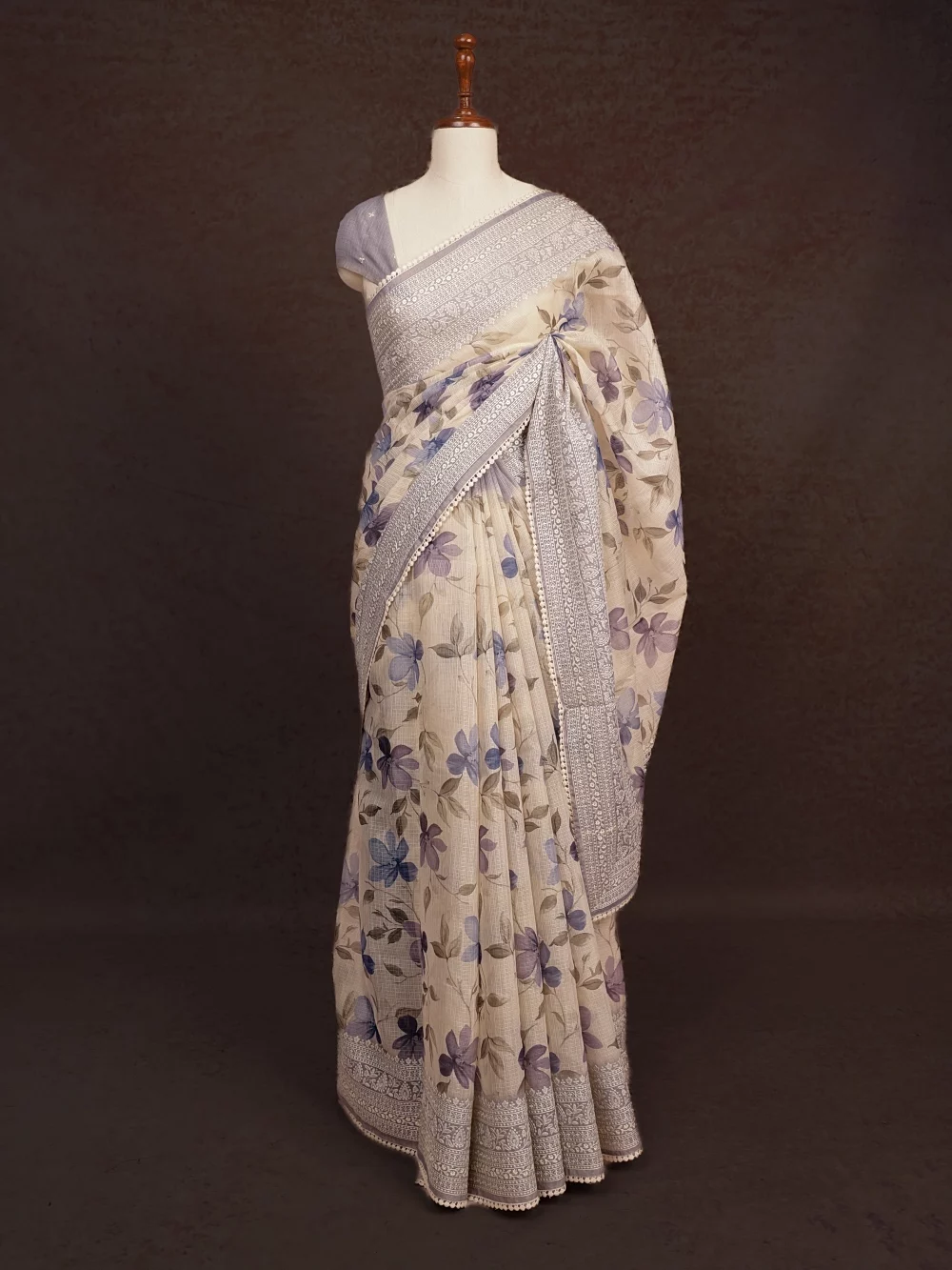 Cream Kota Saree