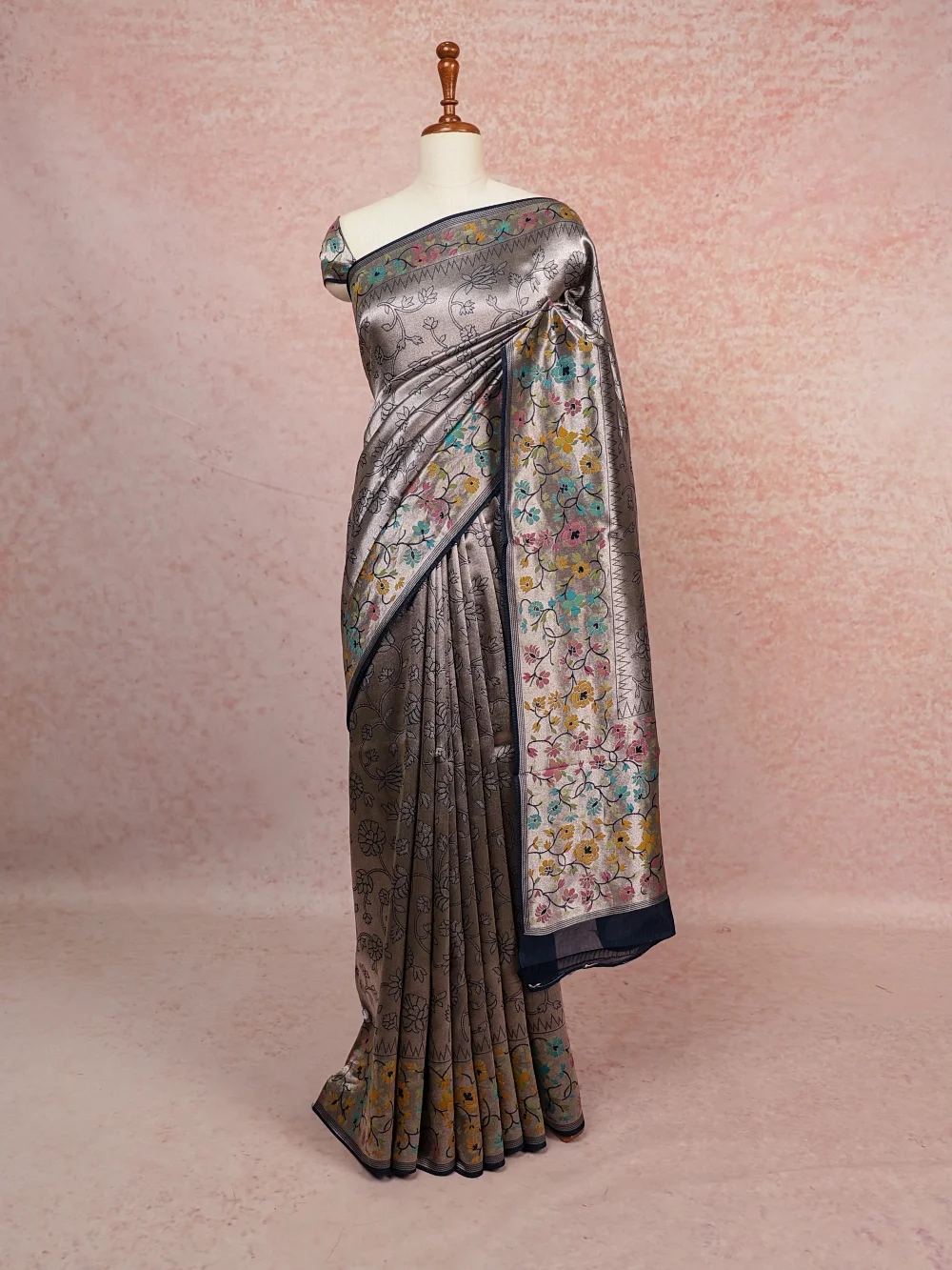 Silver Tissue Banarasi Saree