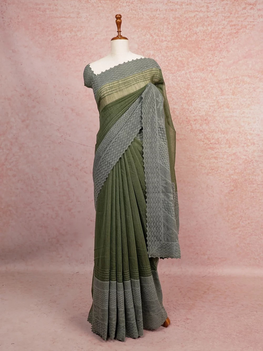 Green Semi Organza Saree