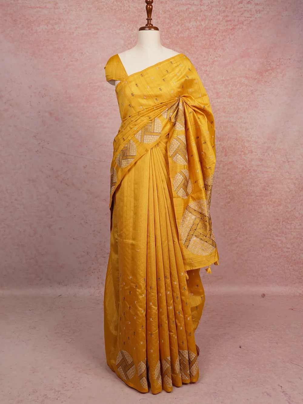 Yellow Semi Silk Saree