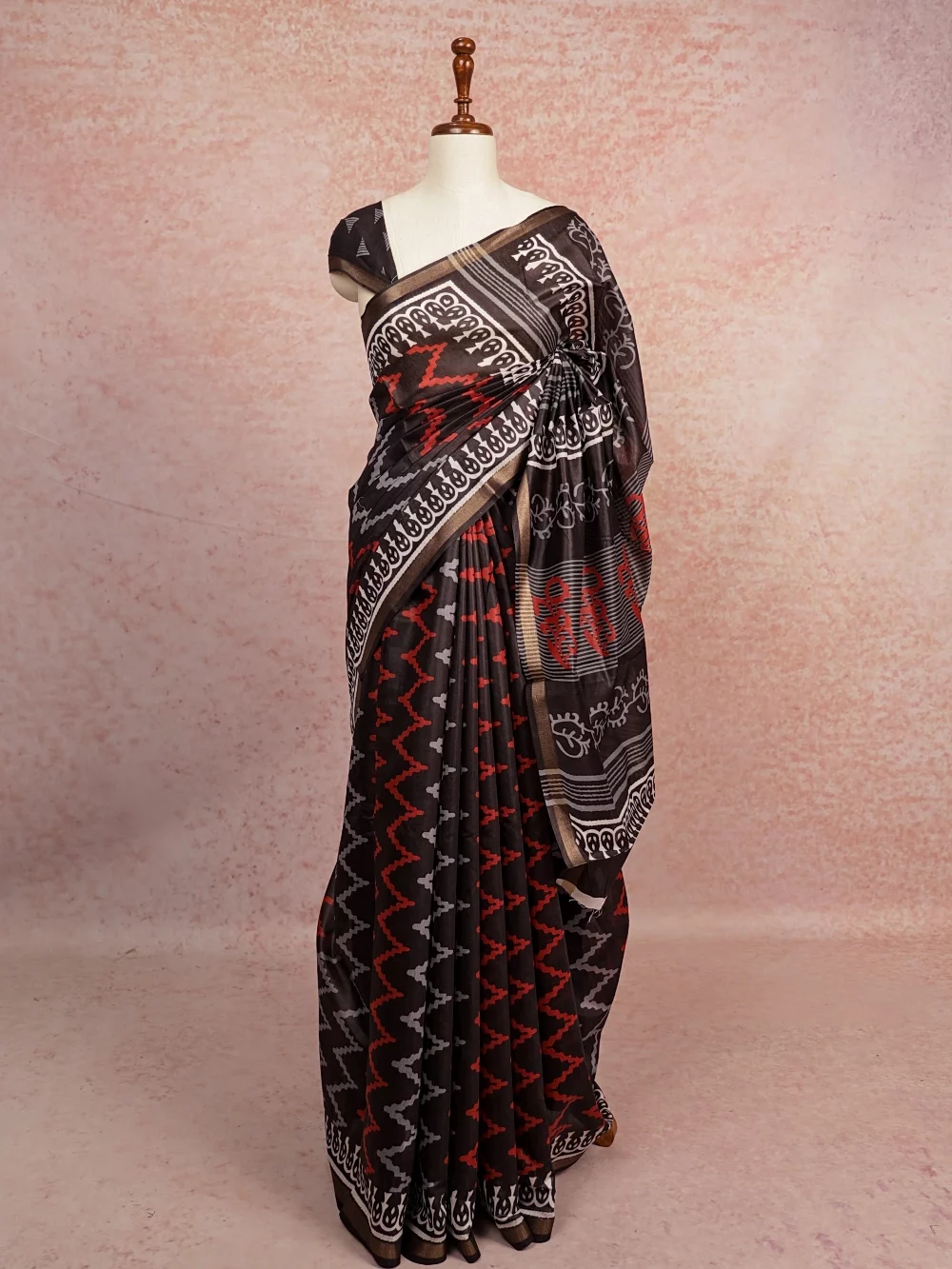 Black Soft Tussar Saree