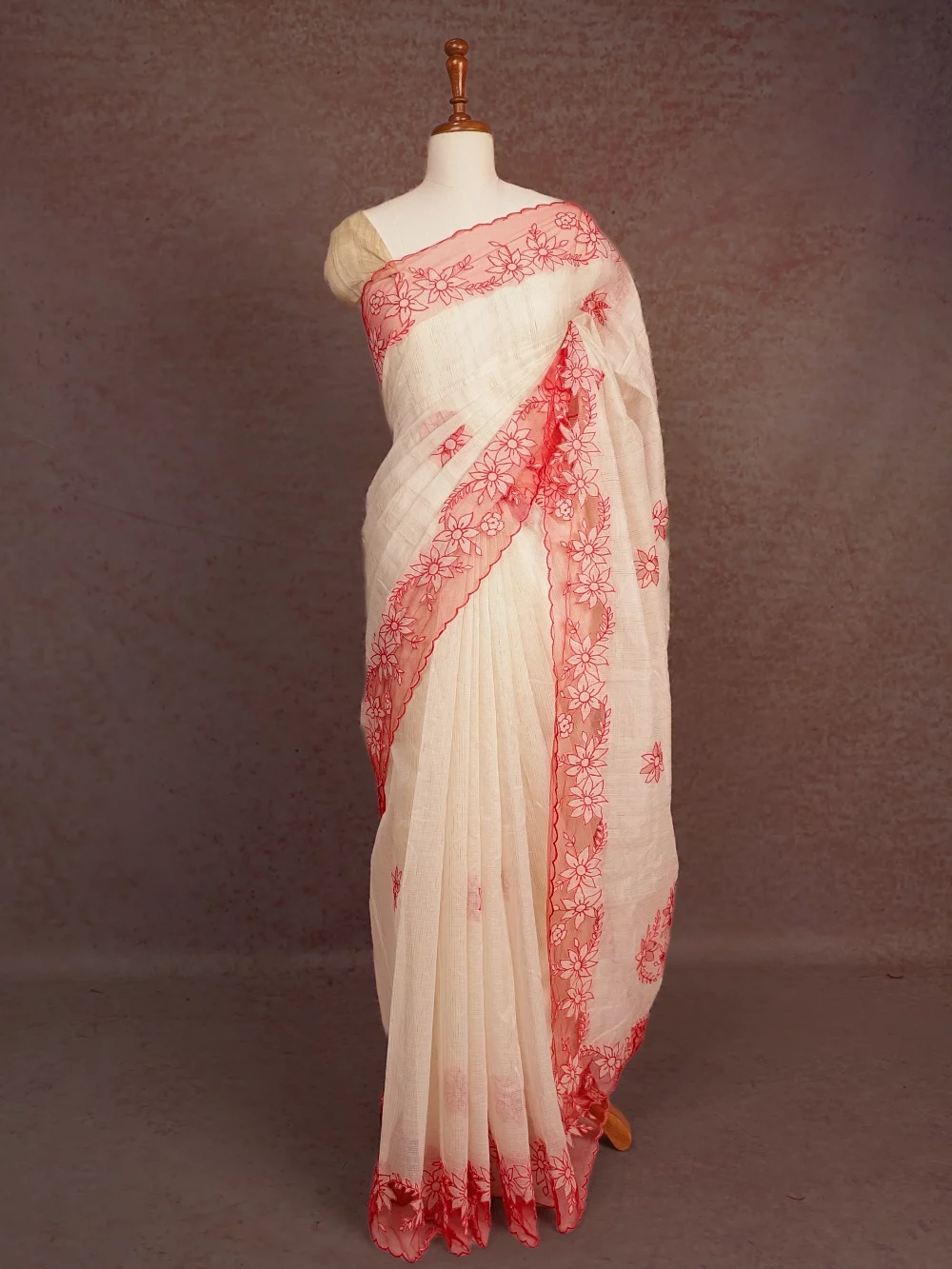 Cream Tissue Kota Saree