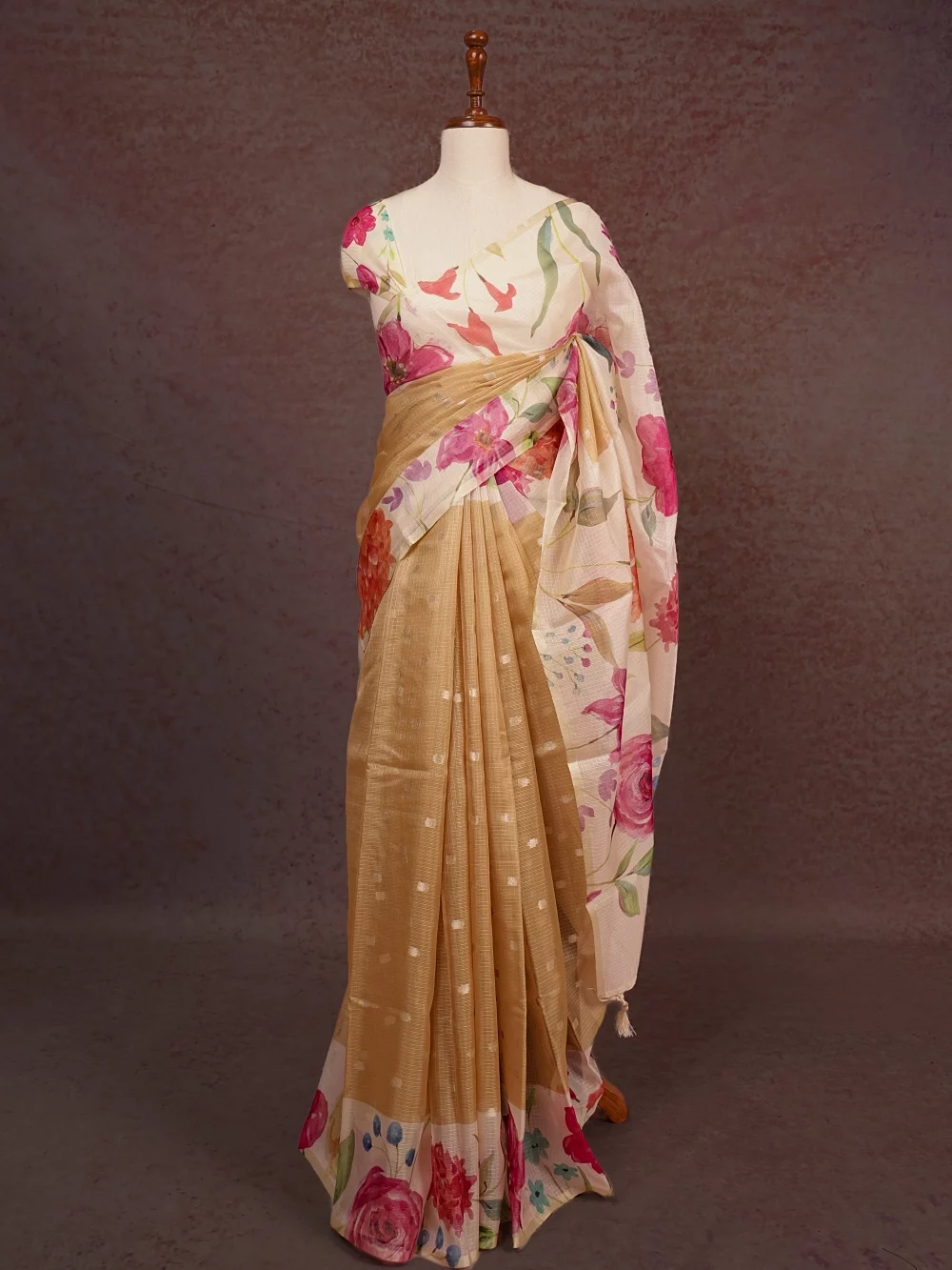 Cream Silky Kota Saree