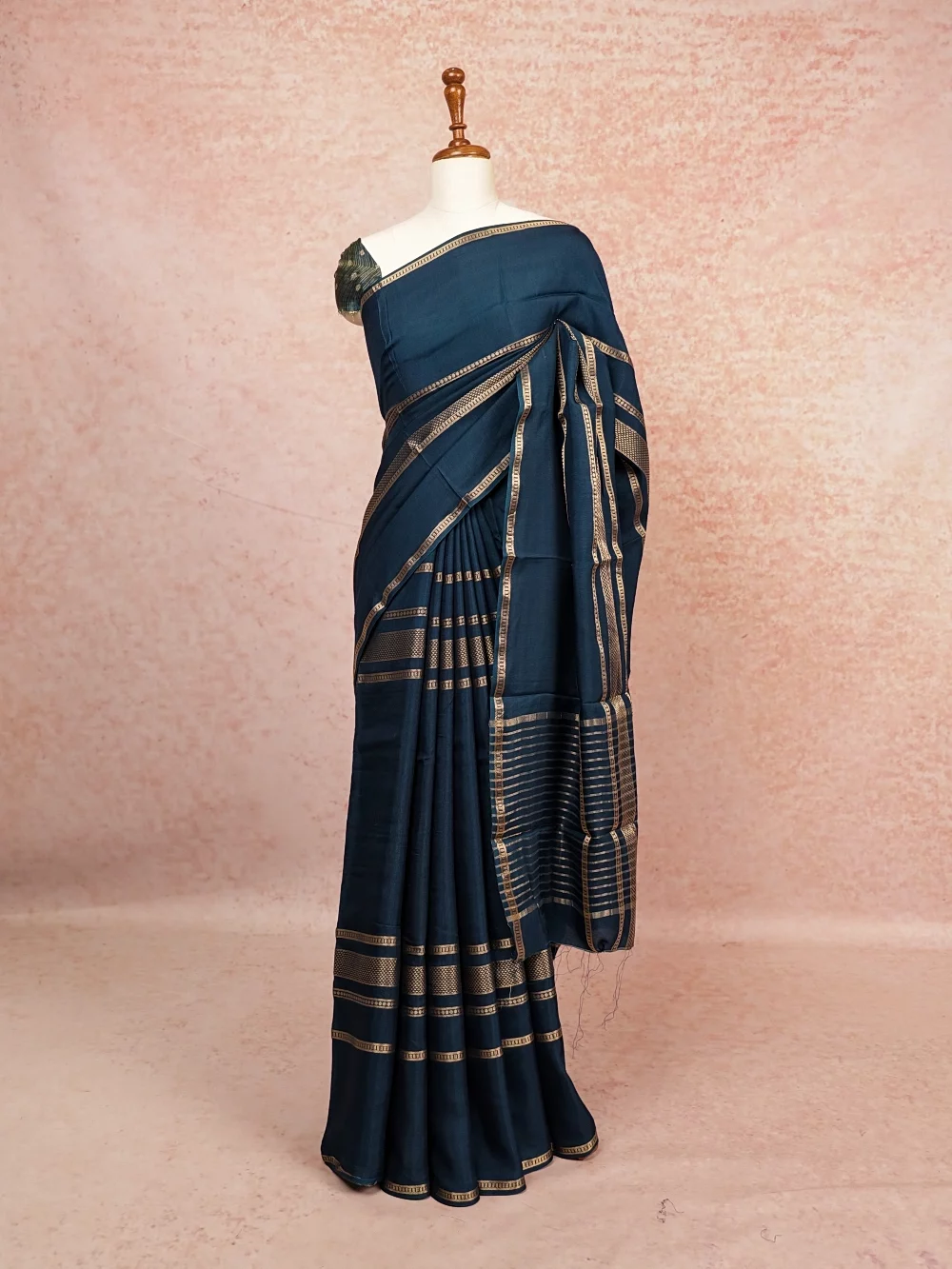 Peacock Blue Binny Silk Saree
