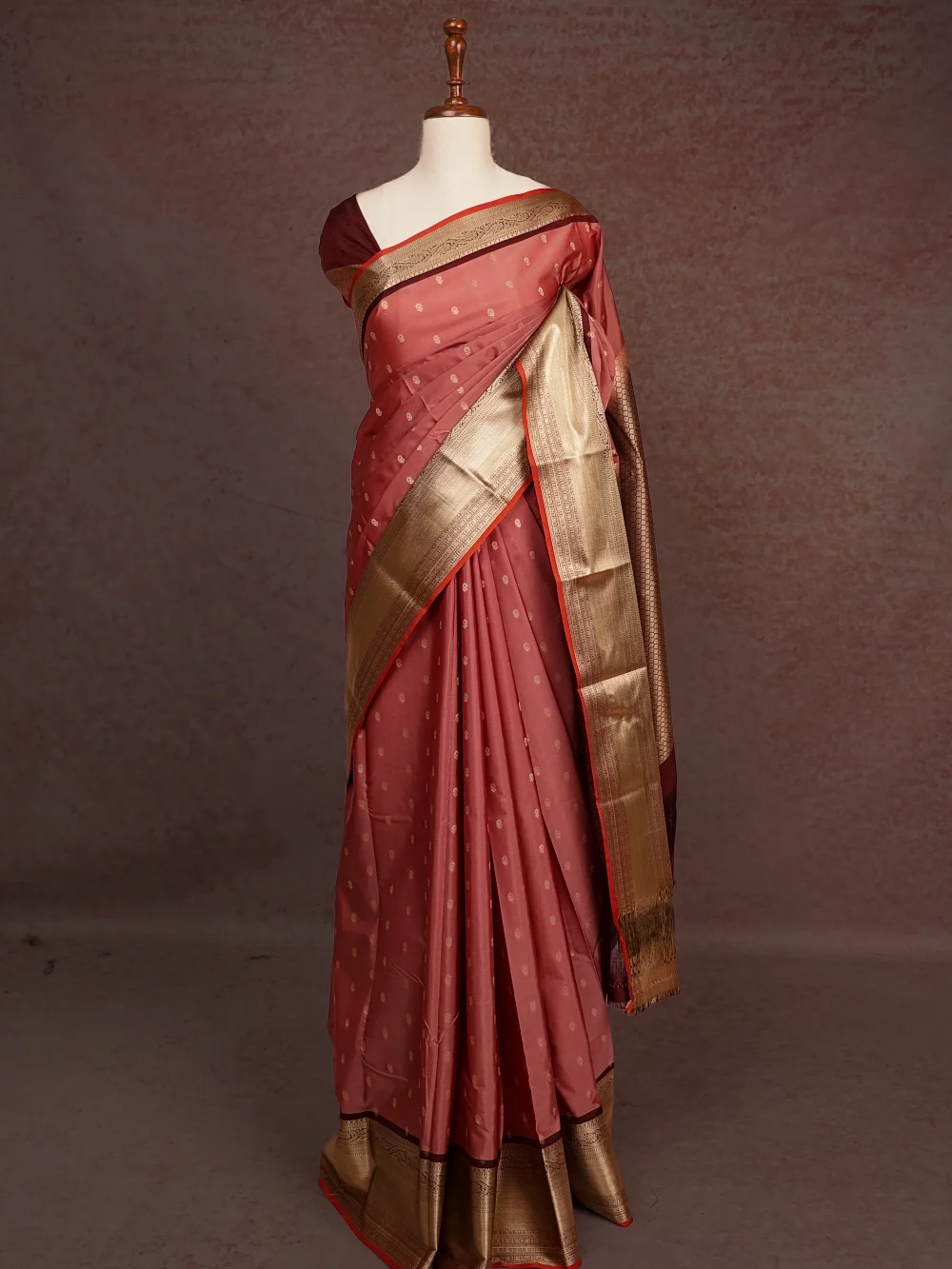 Onion Pink Semi Silk Saree