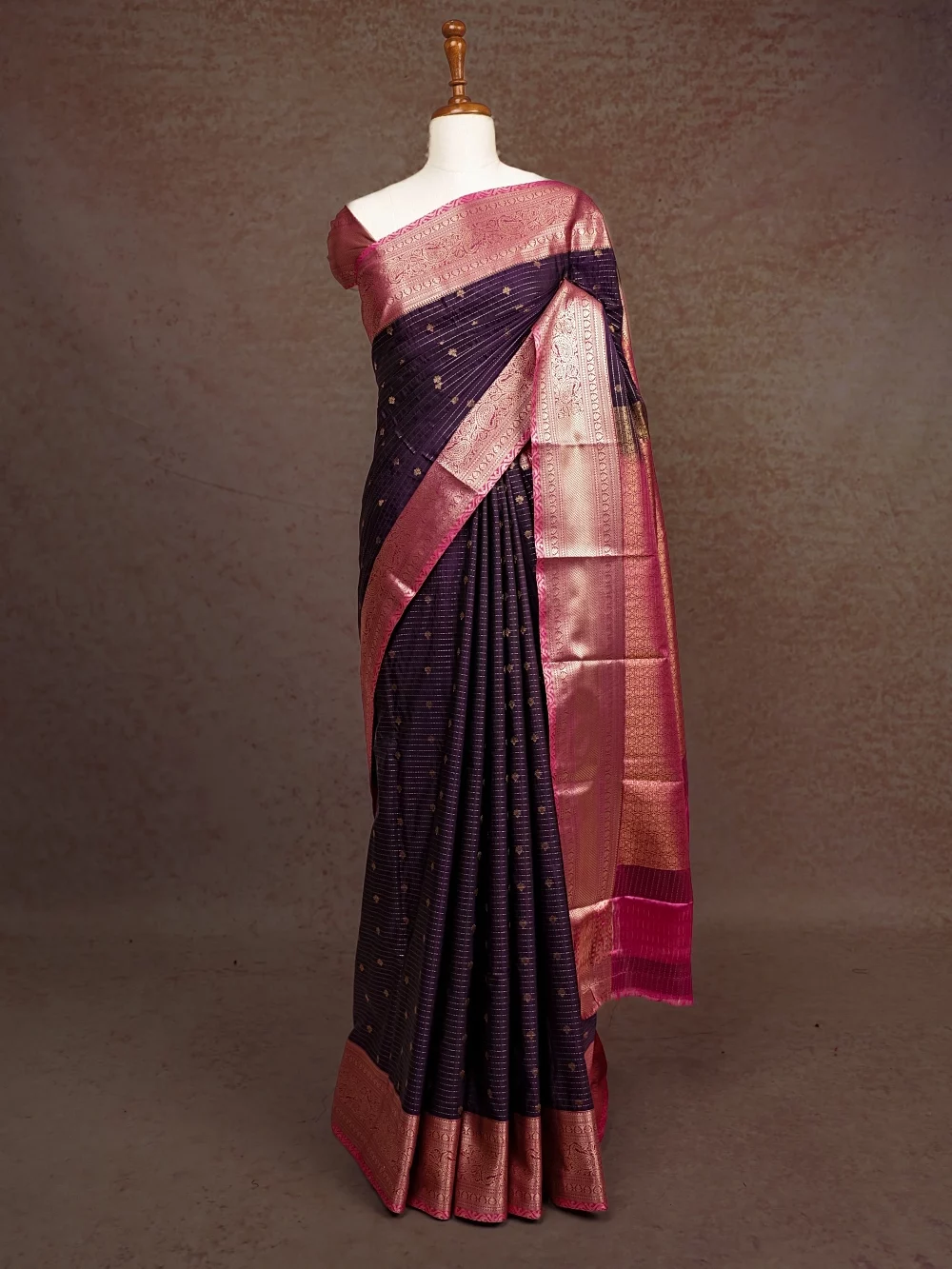Violet Semi Silk Saree