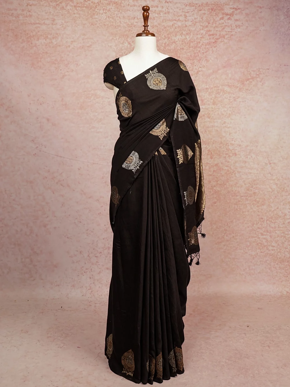 Black Semi Silk Saree