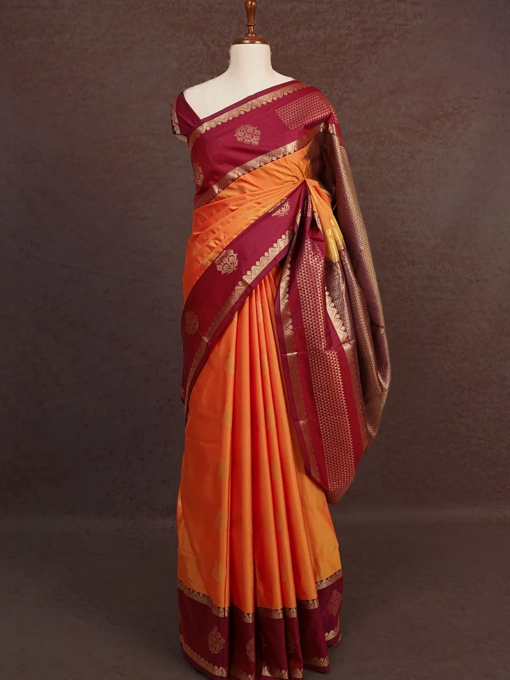 Mango Yellow Semi Silk Saree