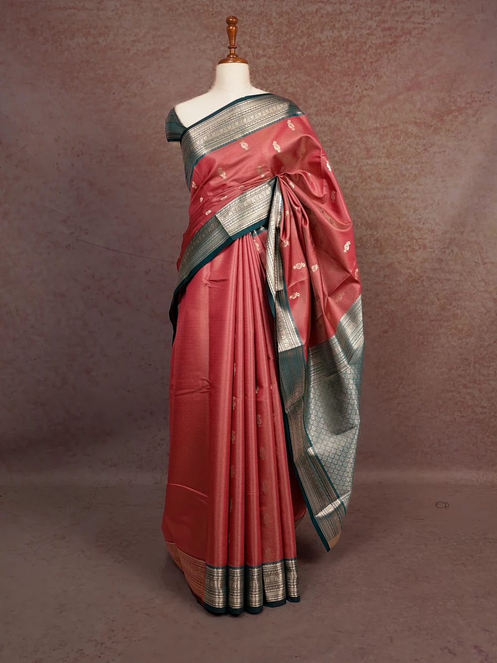 Light Onion Pink Semi Kanchi Soft Silk Saree