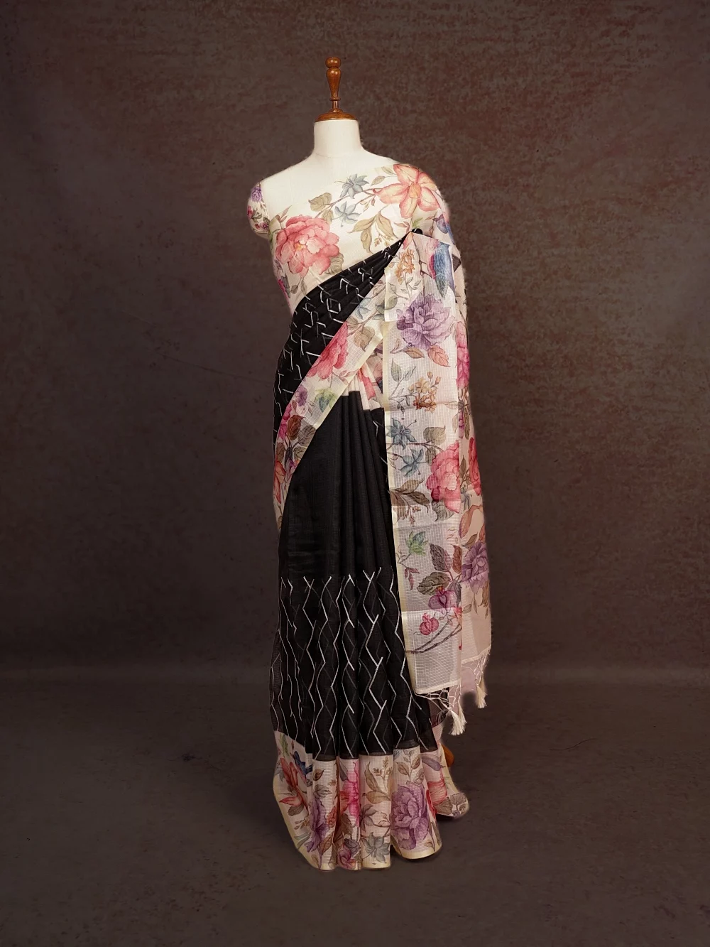 Black Net Kota Saree