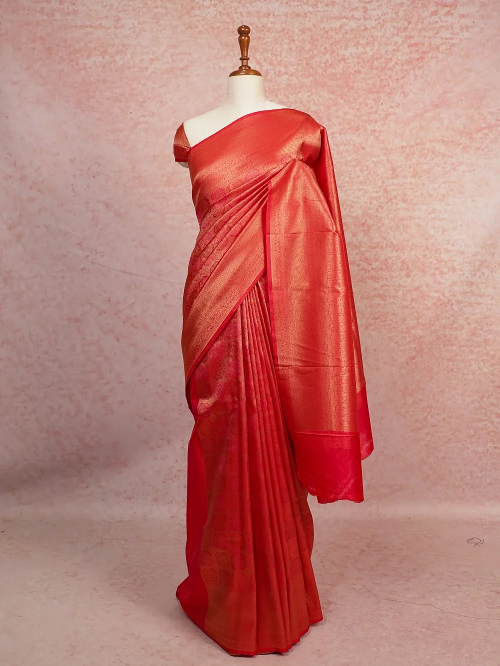 Red Semi Kanchi Soft Silk Saree