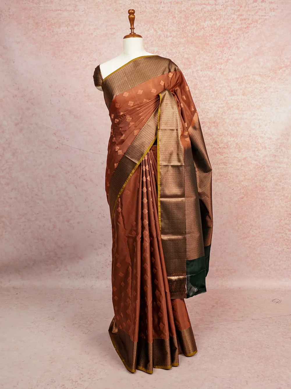 Light Brown Semi Silk Saree