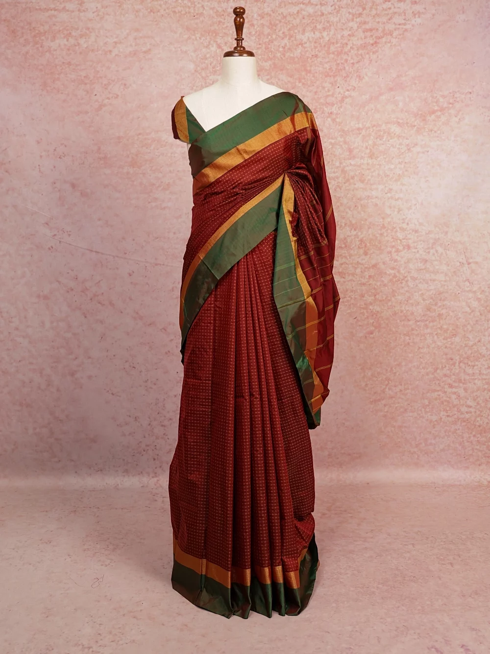 Maroon Semi Silk Saree