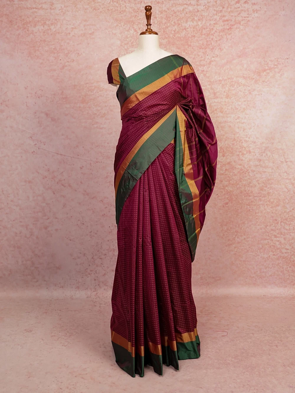 Grape Semi Kanchi Soft Silk Saree