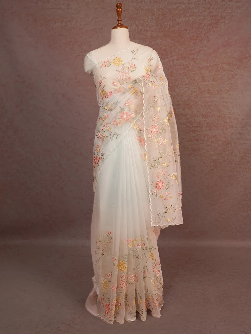 Powder Blue Organza Saree