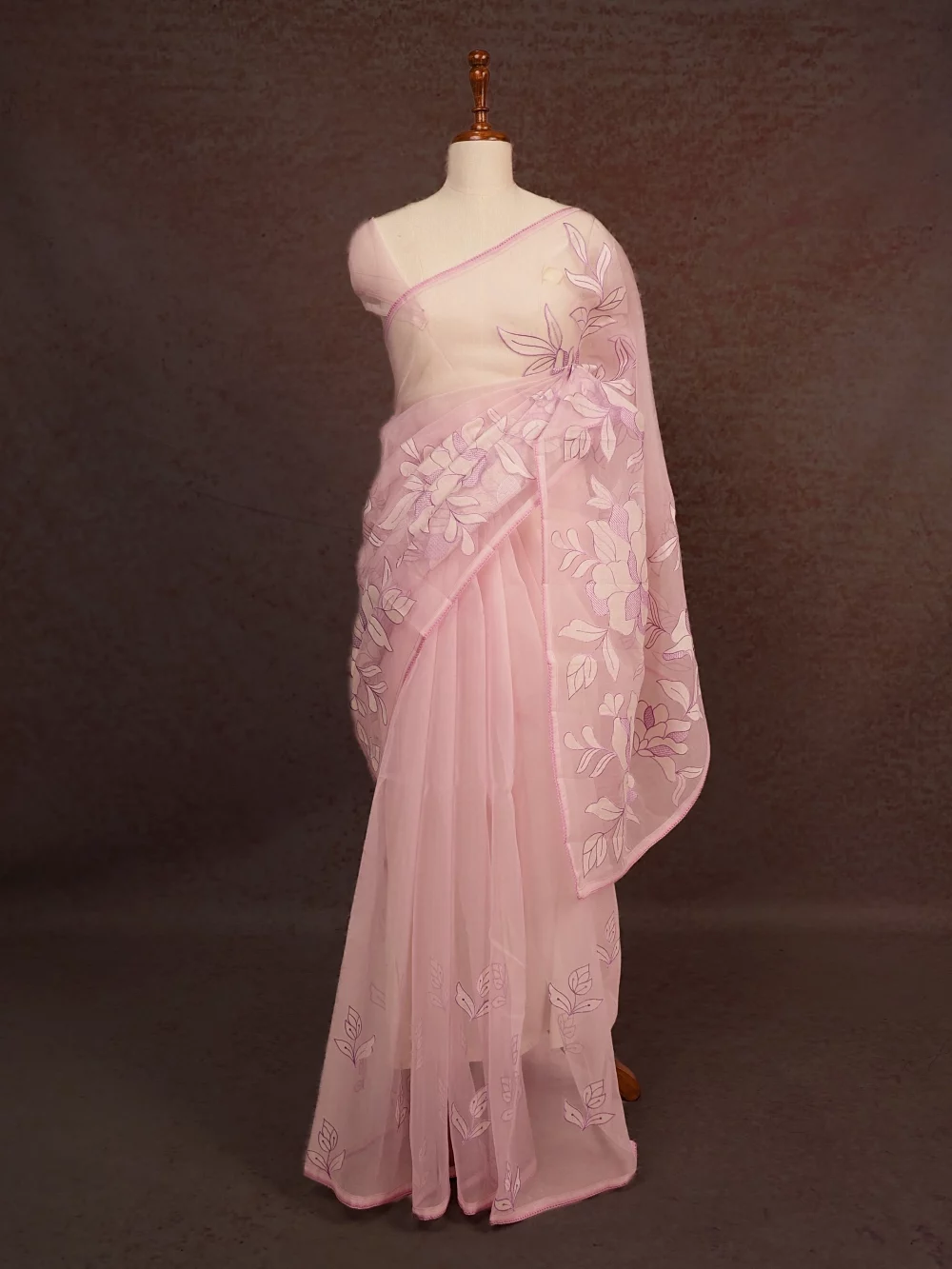 Light Pink Semi Organza Saree