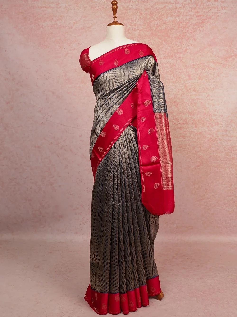 Dark Blue Banarasi Georgette Saree