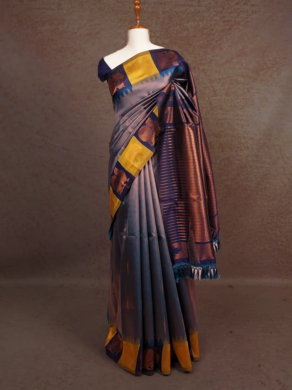 Blue Semi Tissue Saree
