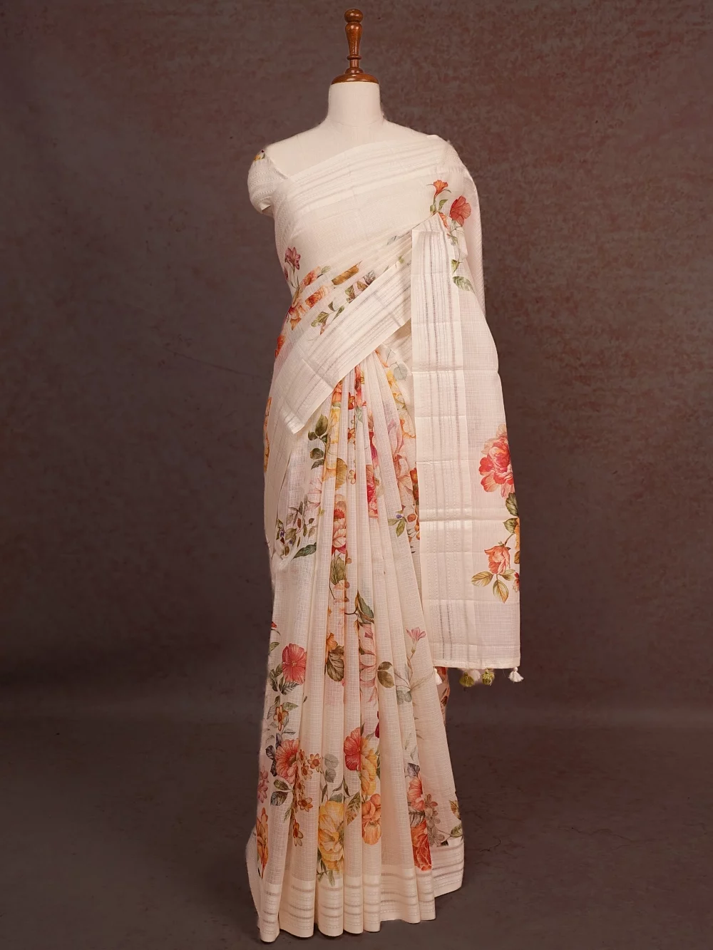 Cream Kota Saree