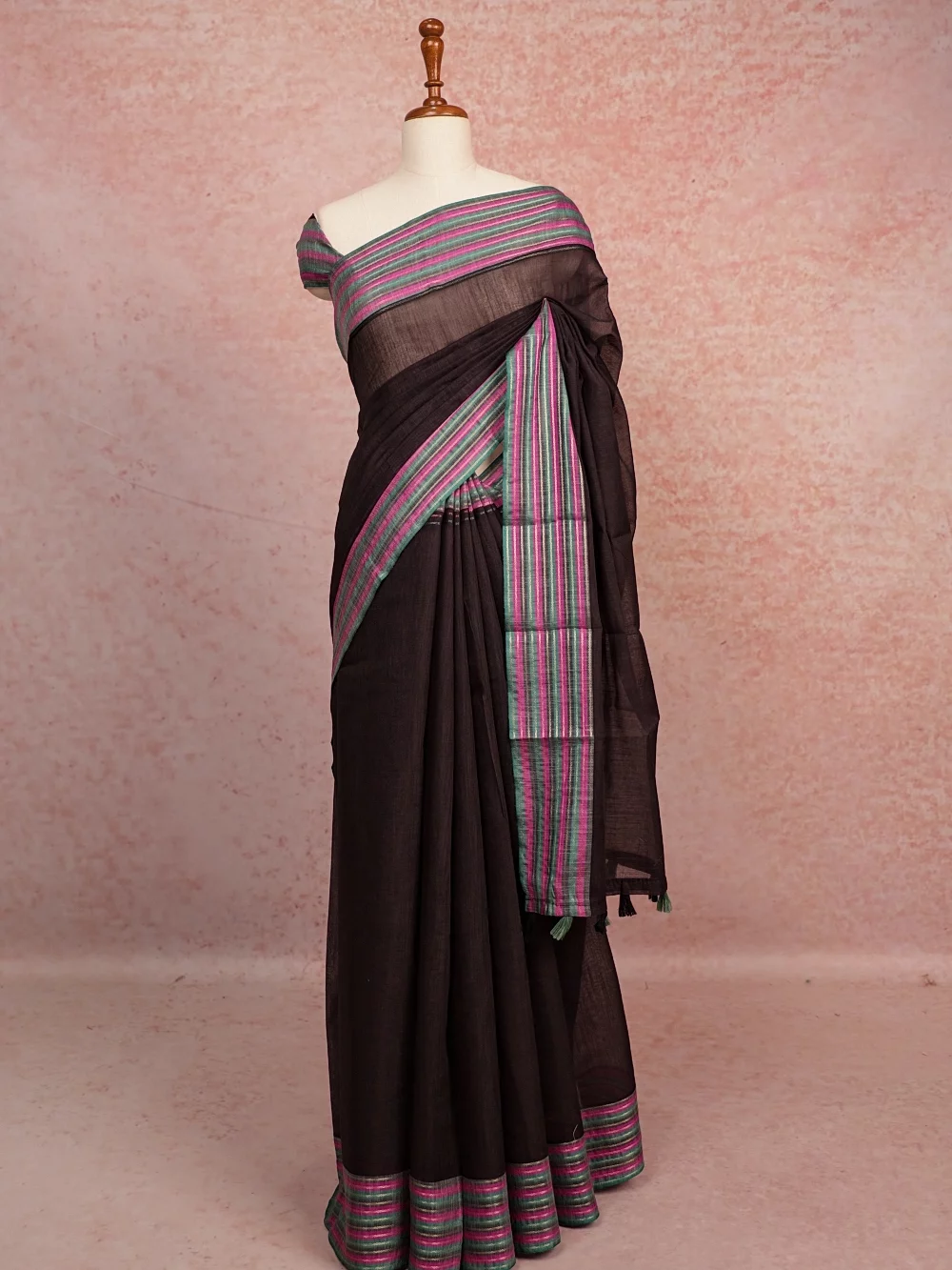 Charcoal Semi Tussar Saree
