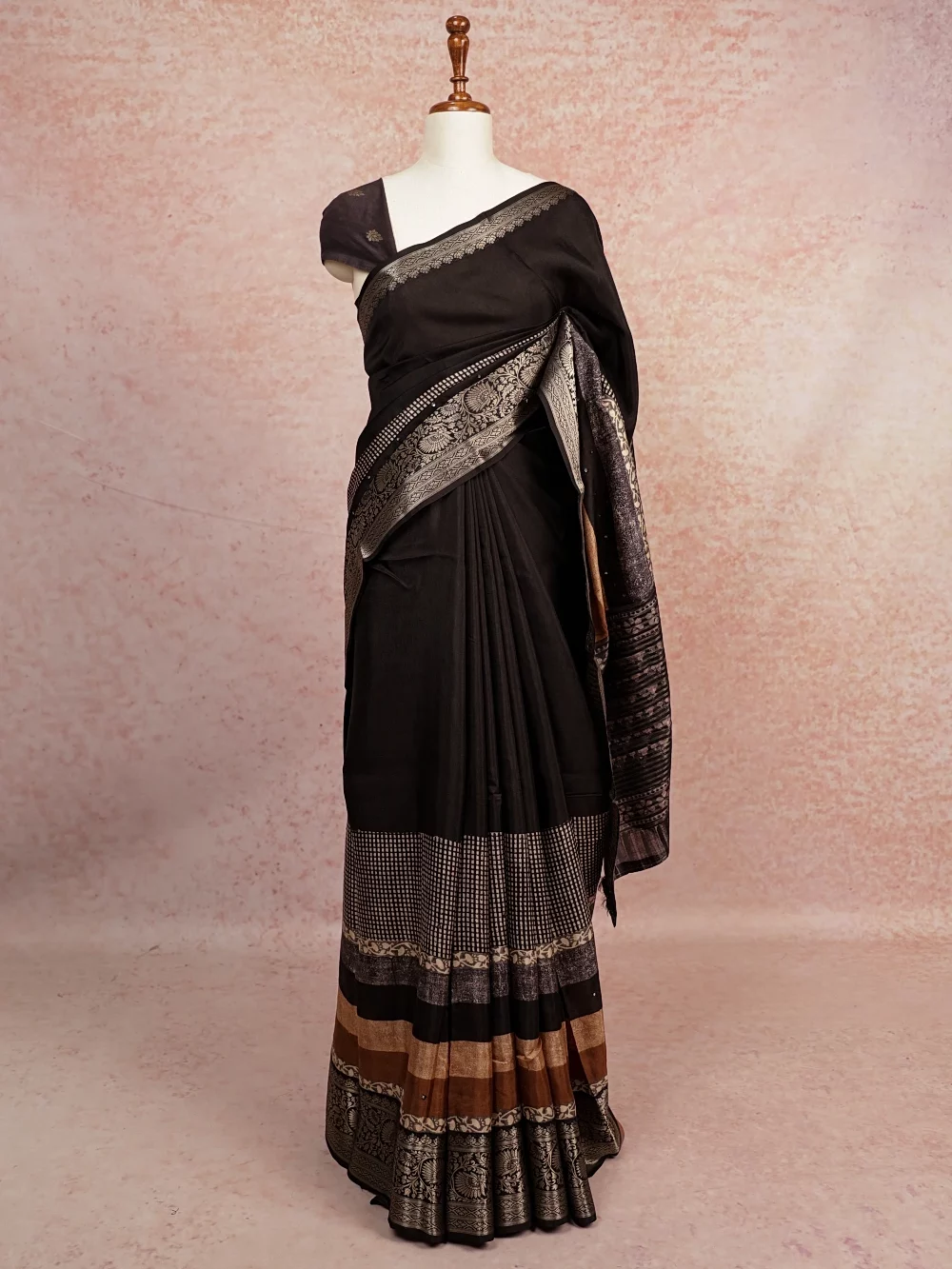 Black Crepe Saree
