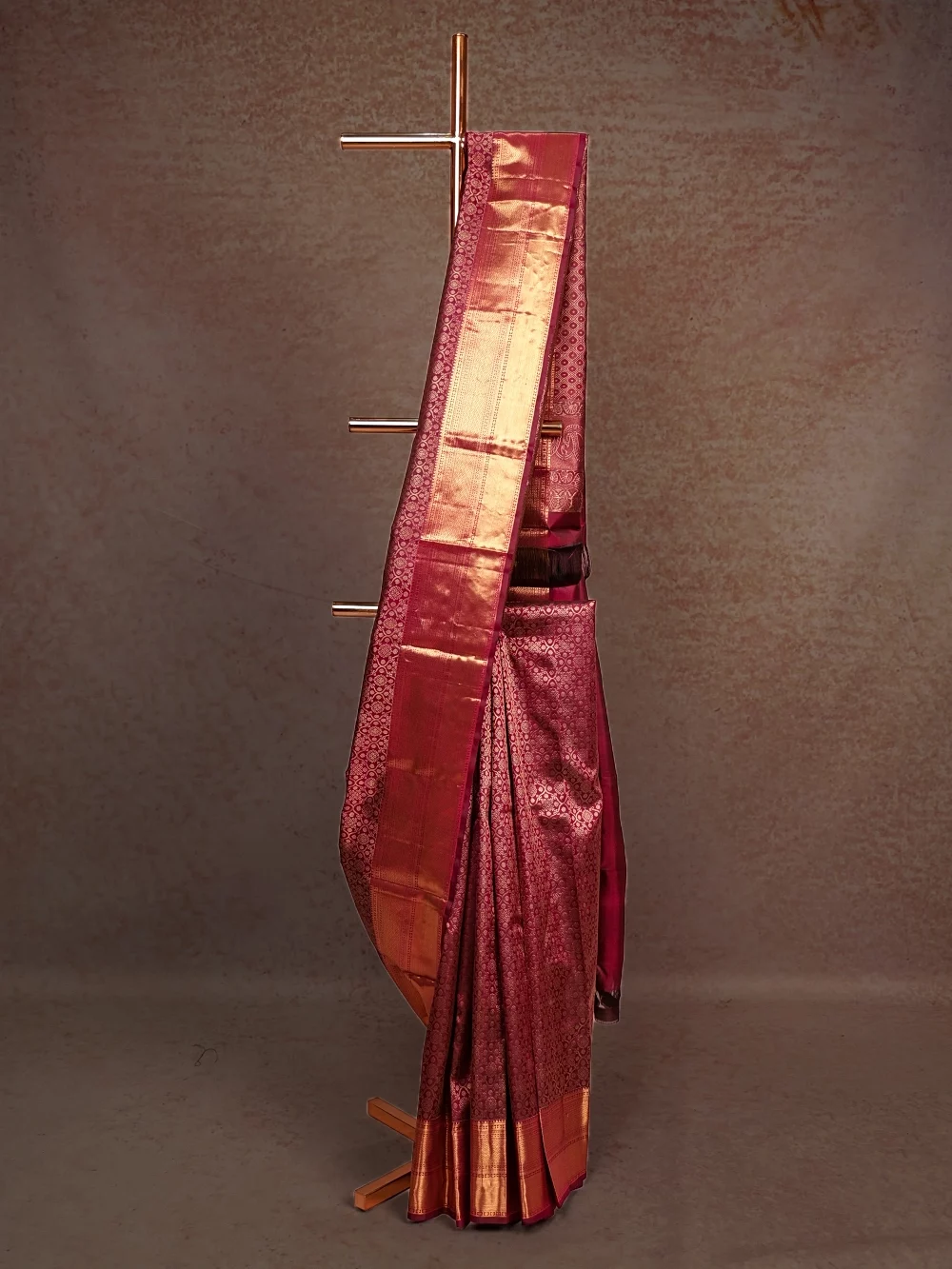 Wine Colour Kancheepuram Silk Saree
