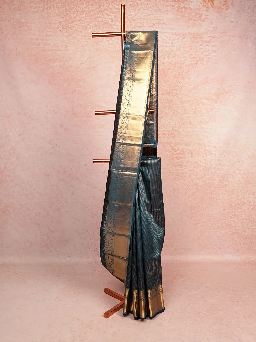 Peacock Blue Kancheepuram Silk Saree