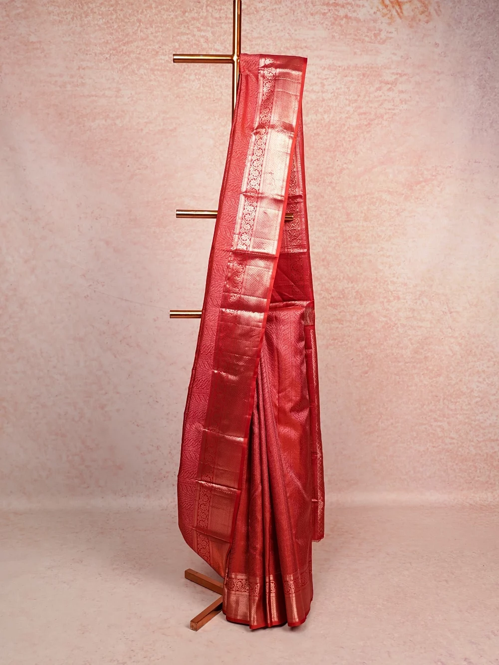 Burnt Orange Kancheepuram Silk Saree