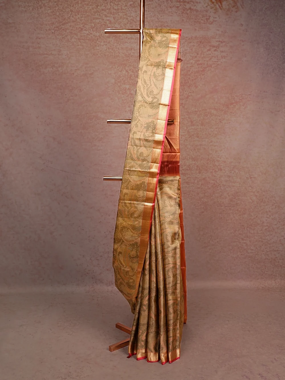 Cream Kancheepuram Silk Saree