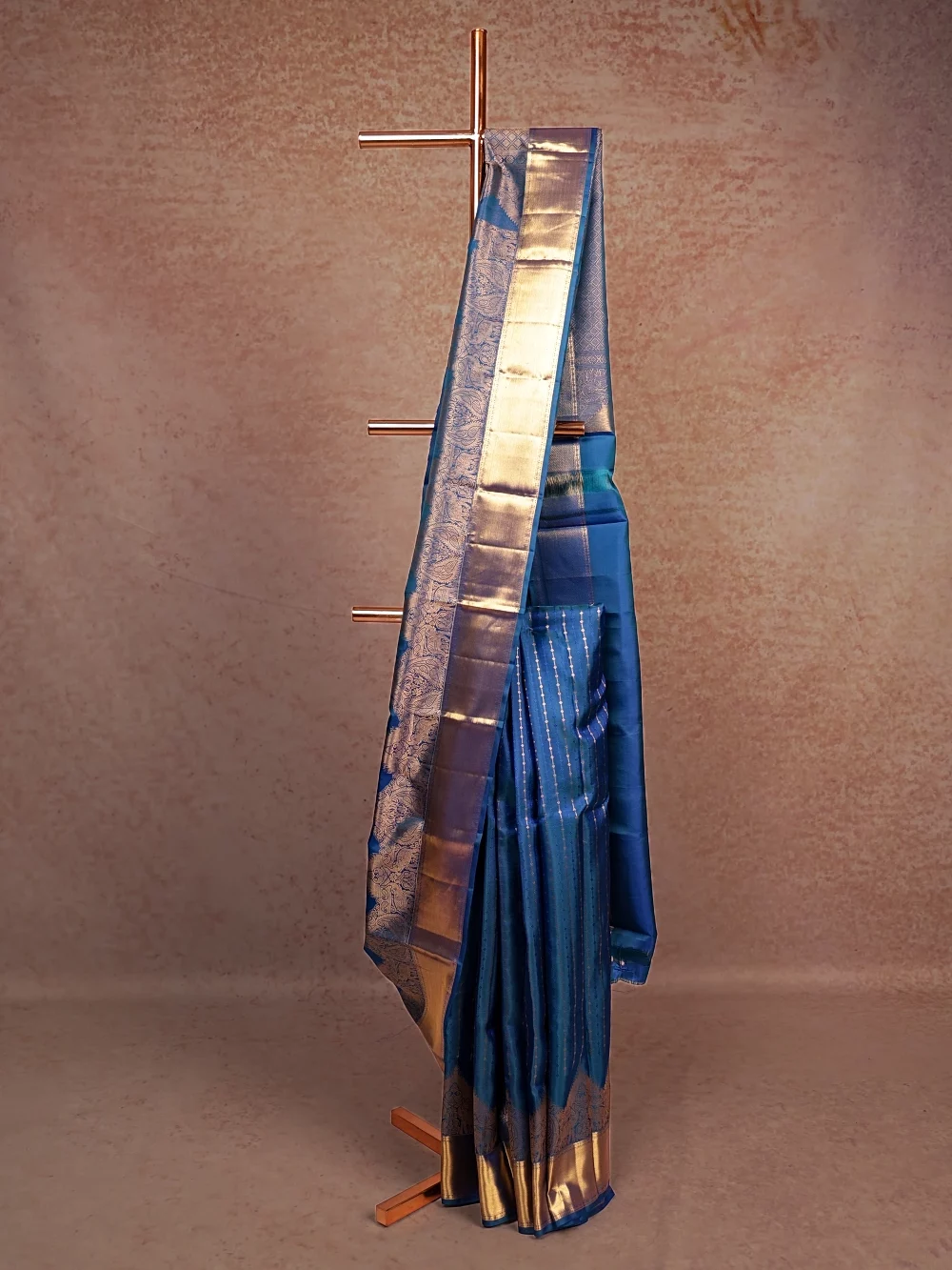 Peacock Blue Kancheepuram Silk Saree