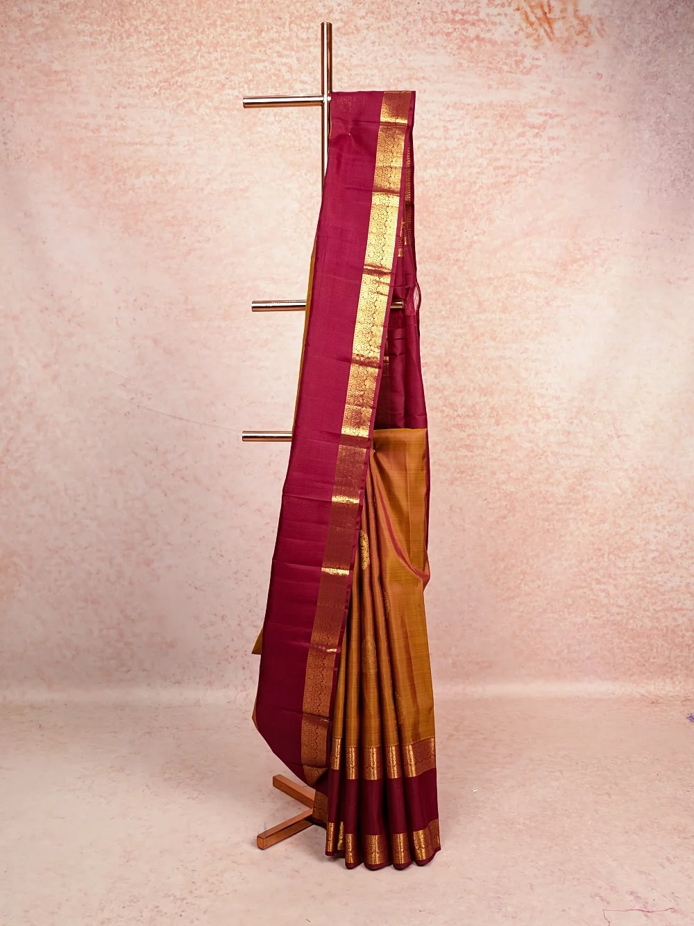Mustard Kancheepuram Silk Saree