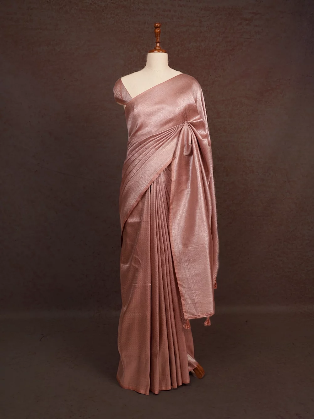 Onion Colour Semi Banarasi Saree