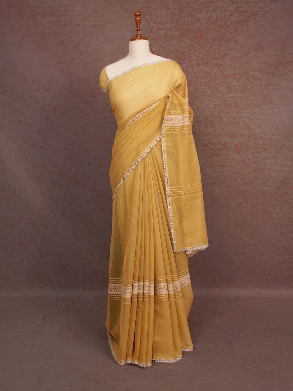 Yellow Net Kota Saree