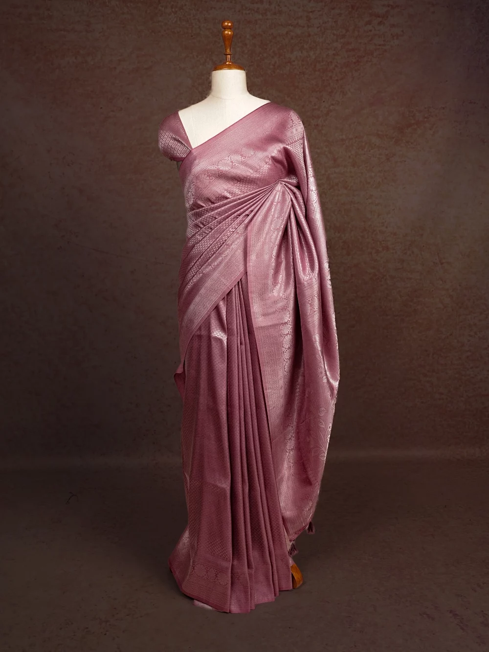 Onion Pink Semi Banarasi Saree