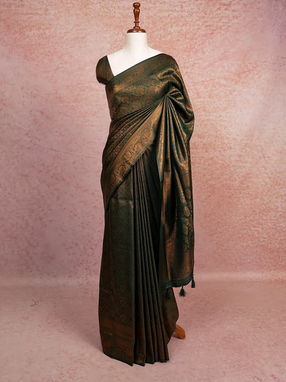 Green Semi Banarasi Saree