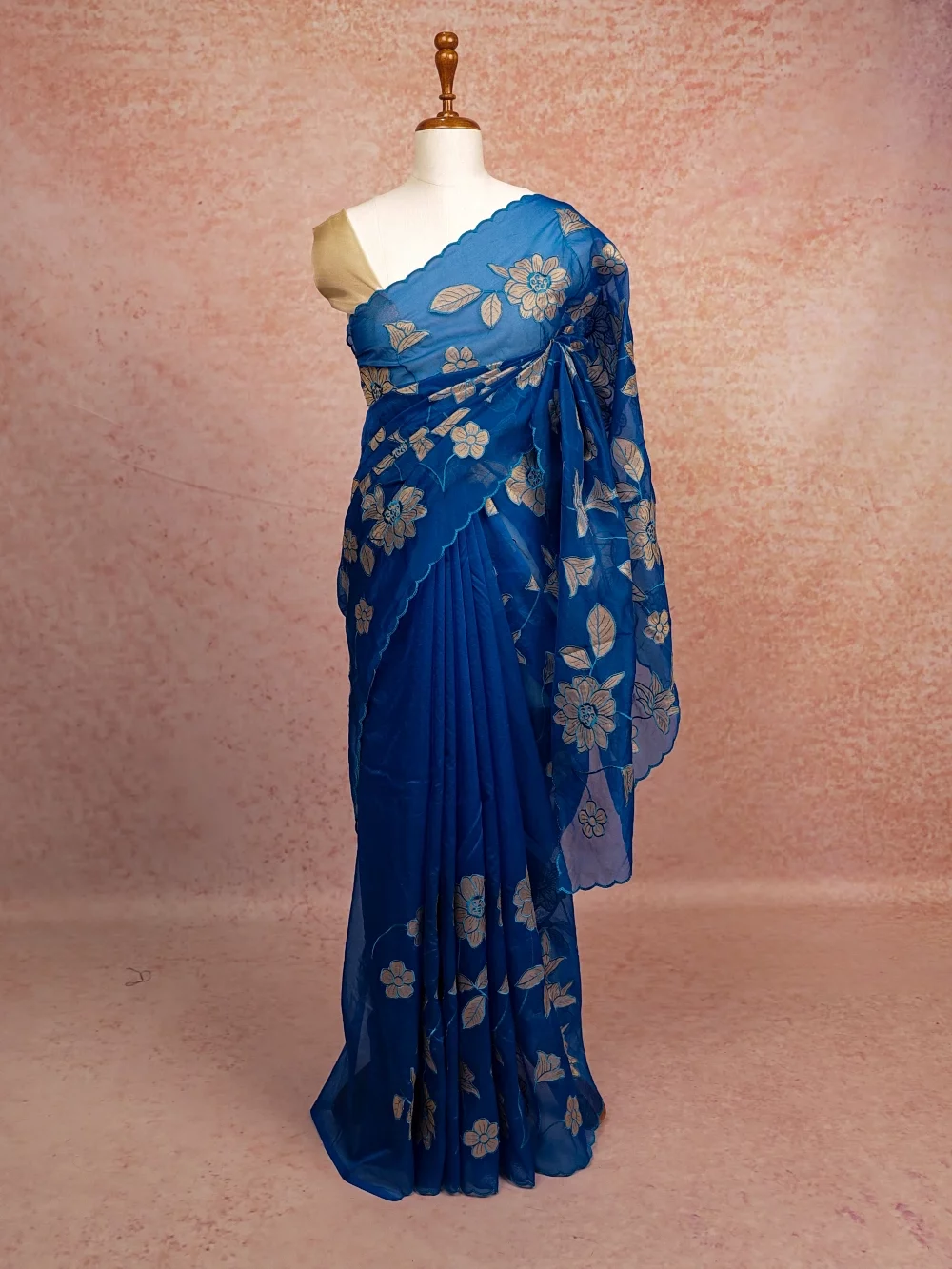 Blue Organza Saree