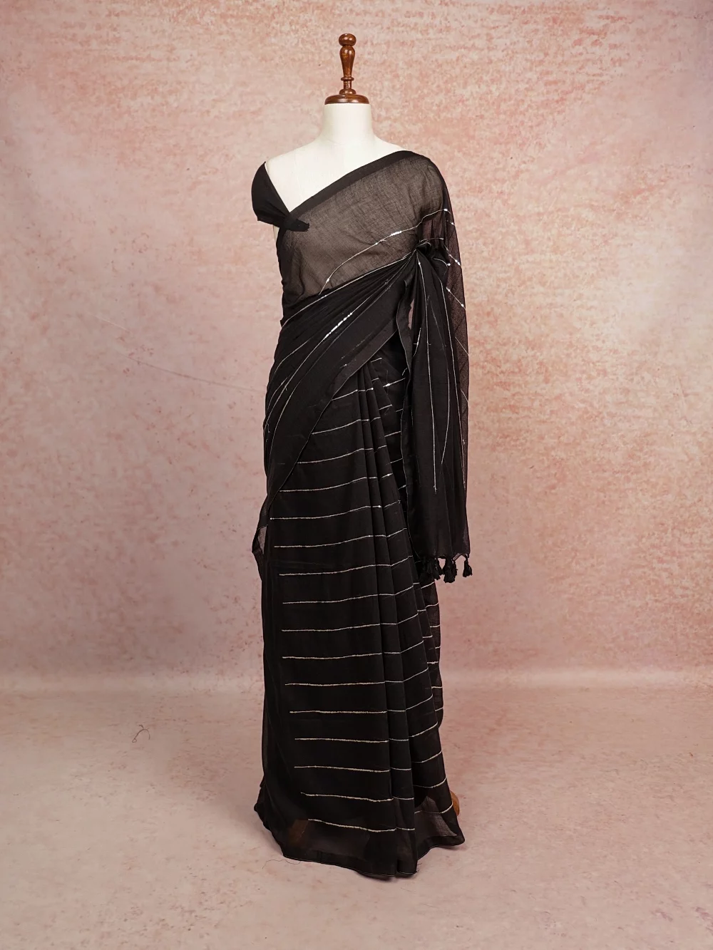 Black Cotton Saree