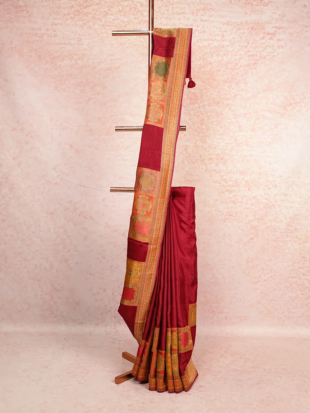 Maroon Crepe Georgette Saree