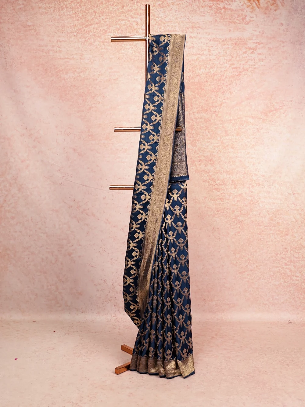 Blue Crepe Saree