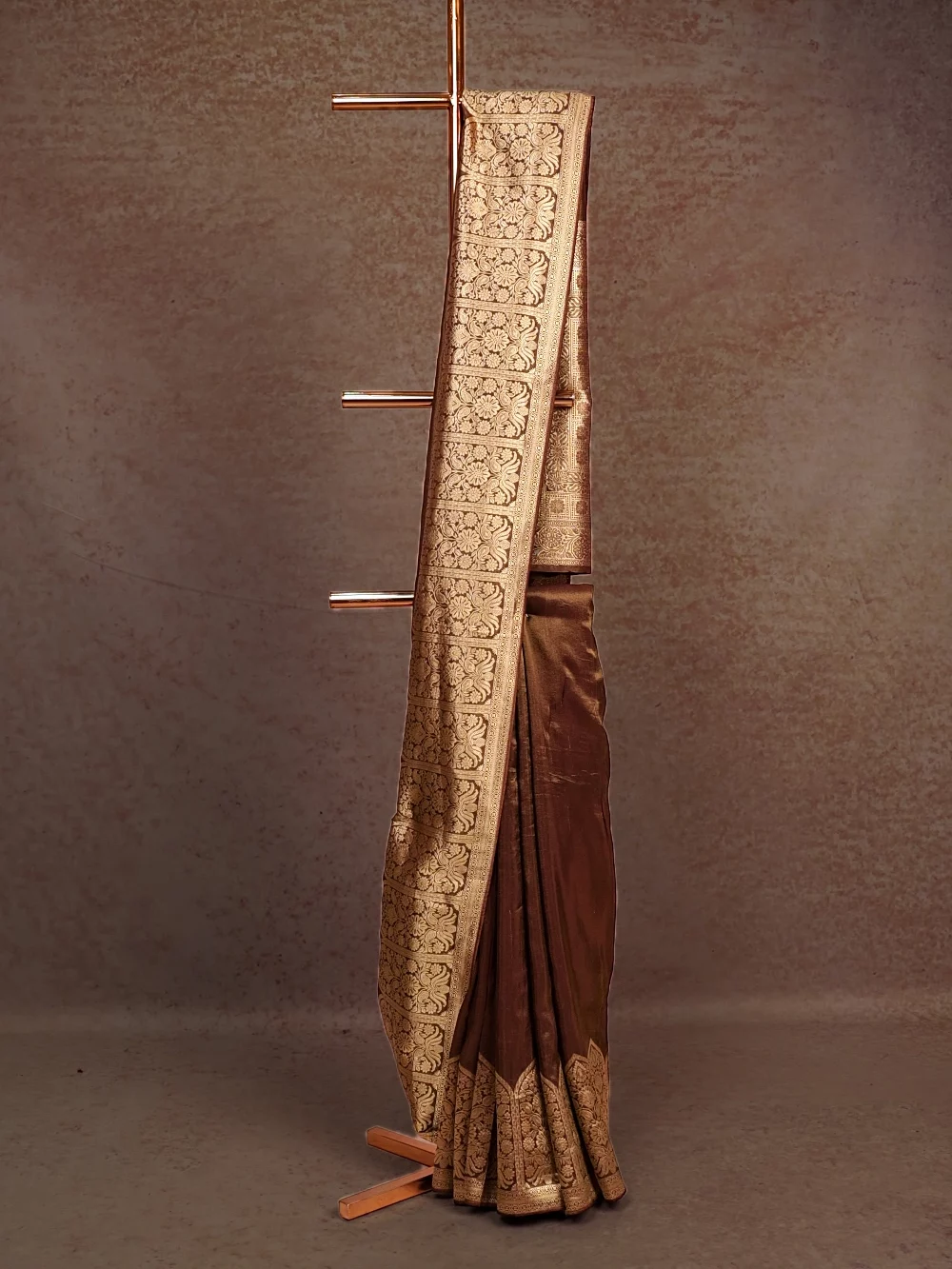 Brown Banarasi Georgette Saree