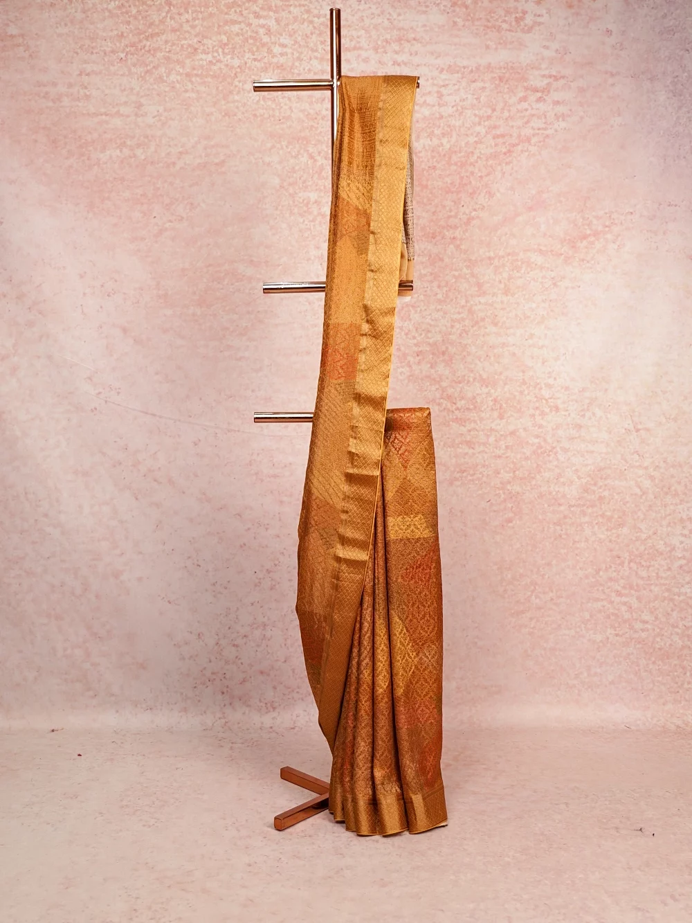 Orange Banarasi Silk Saree