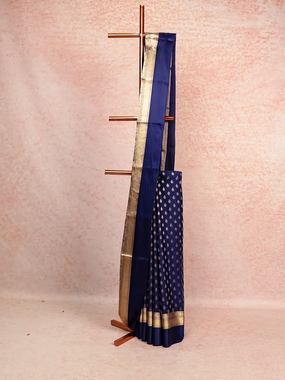 Navy Blue Crepe Saree