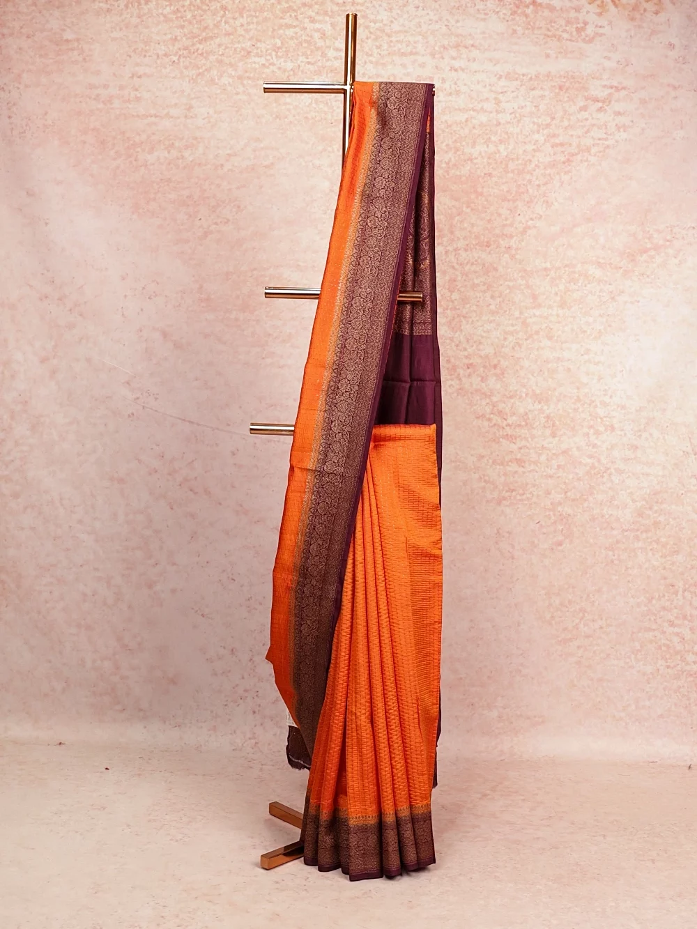 Orange Banarasi Silk Saree