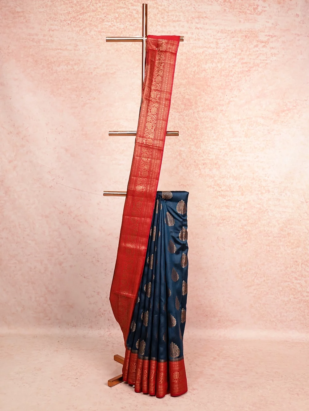 Blue Tussar Silk Saree