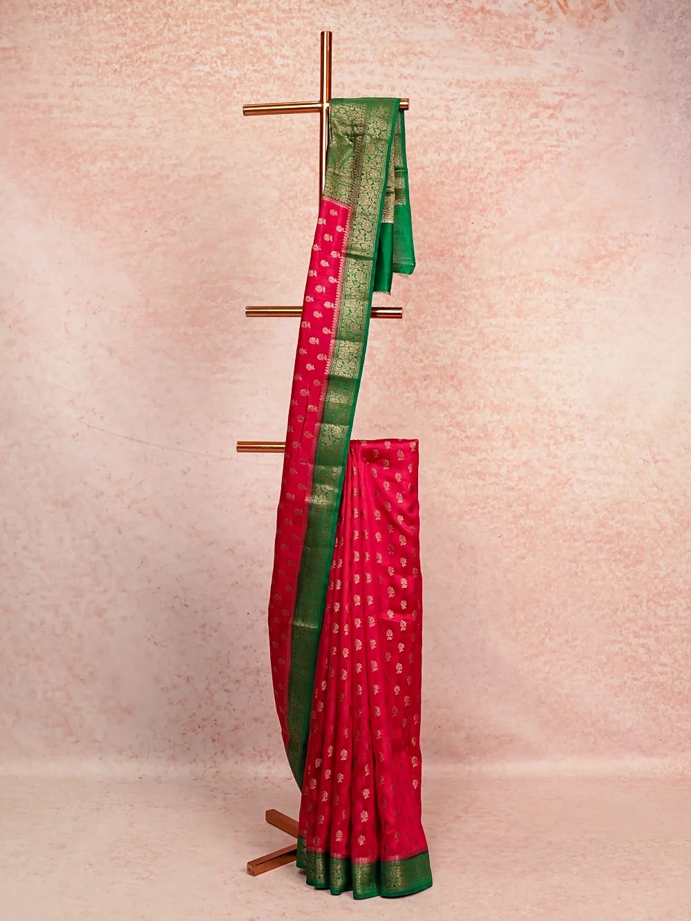 Magenta Tussar Banarasi Saree