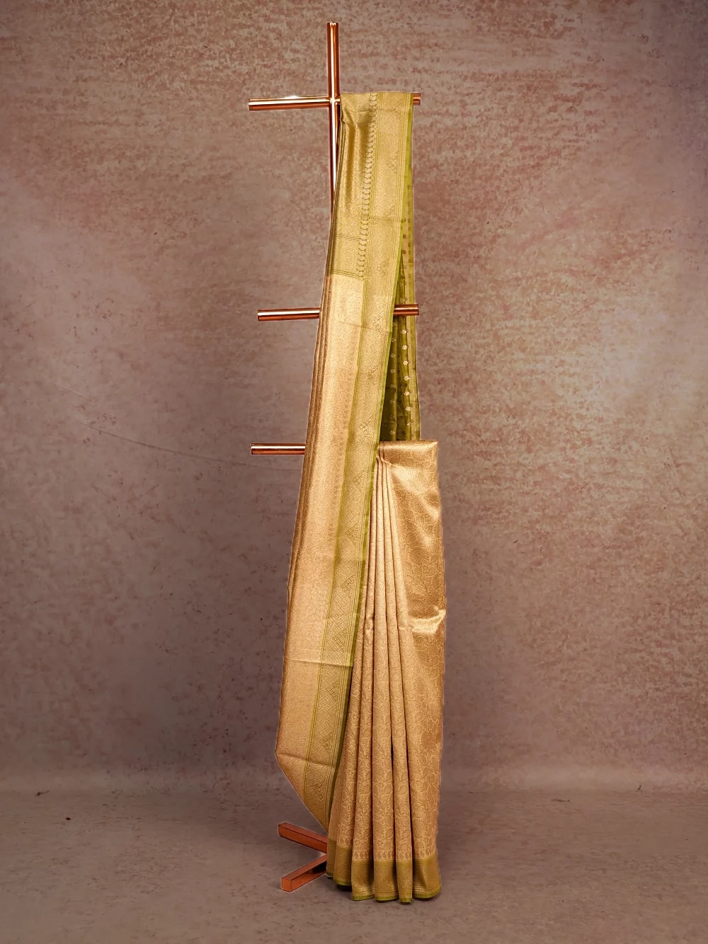 Dark Cream Banarasi Silk Saree