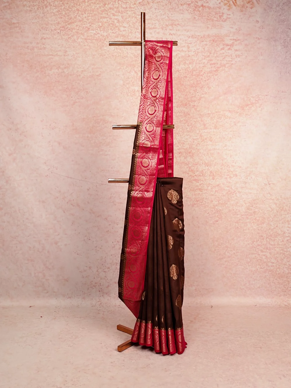 Brown Tussar Banarasi Saree